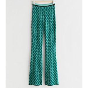 & Other Stories Jaquard Flared Trousers